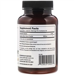 Sunfood, Black Maca Capsules, 800 mg, 90 Capsules