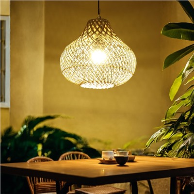 Светильник потолочный из ротанга «Ария», 1×120 Вт, Е27, 30×30×30 см