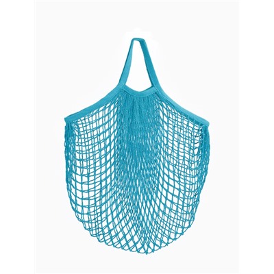 Сумка-авоська плетёная, клетка 1.5 см, бирюзовая