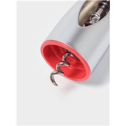 Штопор Доляна Redline, 6.2×4.2×16.8 см, нержавеющая сталь, красный