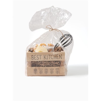 Кухонный набор «Этель» Best kitchen: полотенце, варежка-прихватка, лопатка, венчик, губка