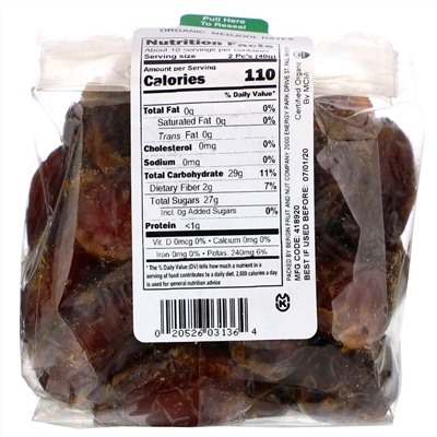 Bergin Fruit and Nut Company, Medjool, органические финики, 397 г (14 унций)