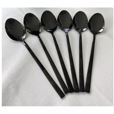 Набор столовых приборов черные на 6 персон 24 предмета