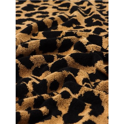 Полотенце махровое Этель «Леопард», 70×130 см, 100% хлопок, 420 г/м², чёрно-золотое