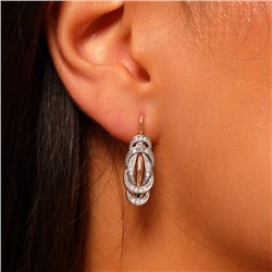 Серьги завиток ювелирная бижутерия коллекция "Дубай", покрытие позолота, вставка: фианиты, цвет: прозрачный, арт.213.612