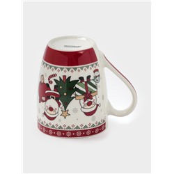 Кружка Доляна «Новогодний подарок», 370 мл, 12×8.5×10.5 см, фарфор, белая