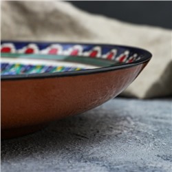 Ляган Риштанская Керамика «Узоры», 31 см, синий