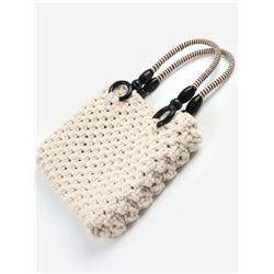 Ручки для сумки, 2 шт., вощёный шнур, 46±1×4.5 см, чёрные