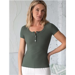 Футболка из трикотажа в широкий рубчик