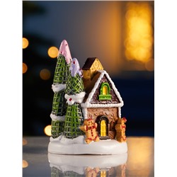 Светодиодная фигура «Дом печеньки», 10×7 см, 4 LED, от батареек, свечение тёплое белое