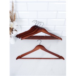 Вешалка для одежды деревянная набор 5 штук 44,5 см / P66-brown /уп 24/ OPP