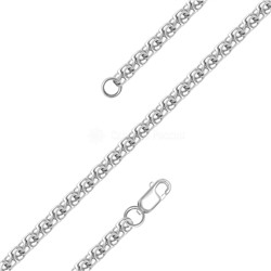 Цепь из серебра Москвичка родированная, сечение 0,7 925 пробы москвичка 0,7