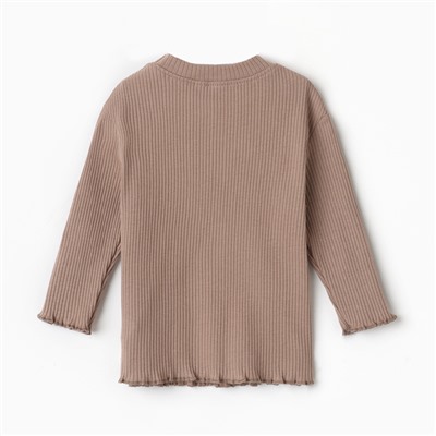 Футболка с длинным рукавом Крошка Я Olives, рост 62-68, коричневая