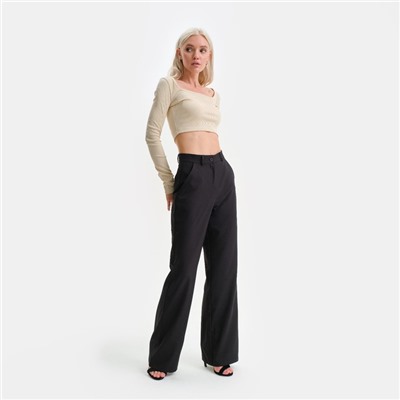 Брюки женские прямые MIST, размер 48, чёрные