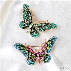 Брошь Бабочка 4 см / GM315 /уп 24/ микс