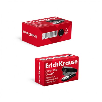 Степлер 24/6 на 15 листов мини 61741"Классика-Мини" черный ErichKrause