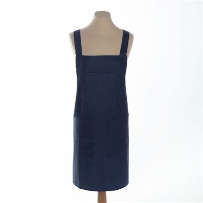 Фартук «Этель. Стиль», синий, 60×75 см, 60% п/э, 20% хлопок, 20% лён