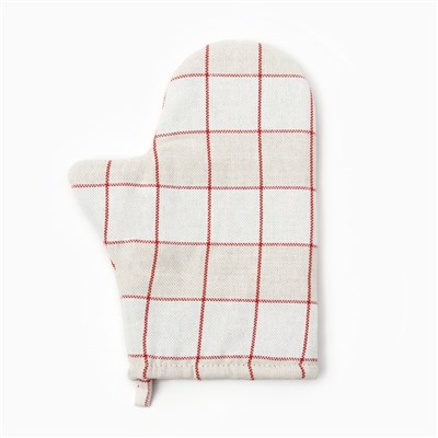 Варежка-прихватка новогодняя «Этель» Bright cage 20×27 см,100% хл, рогожка 186 г/м²