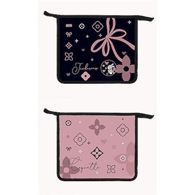 Папка для тетрадей А5 на молнии сверху пластиковая "Кокетка" 1 отделение (094813) 01027 Хатбер