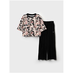 Комплект трикотажный для девочек: фуфайка (футболка), брюки