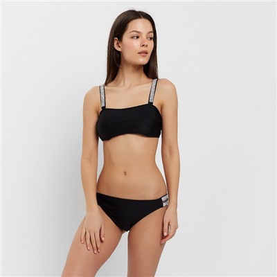 Купальник раздельный со стразами женский MINAKU, размер 46, чёрный