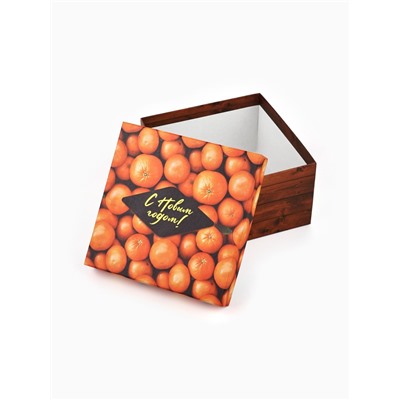 Набор новогодних подарочных коробок 6 в 1 «Яркие мандарины», 10×10×6 - 20×20×11 см