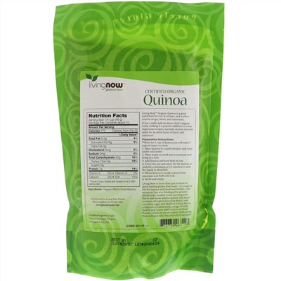Now Foods, Organic Quinoa, цельное зерно, 454 г (16 унций)