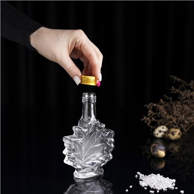 Бутылка стеклянная для соусов и масла «Клён», 100 мл, 10×3.5×14 см