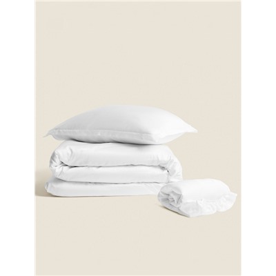 Простыня на резинке евро SL Home Tencel, 200×200+30 см, белая, тенсель