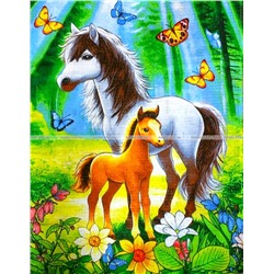 5 ШТУК - Полотенца вафельные - символ Года Лошади