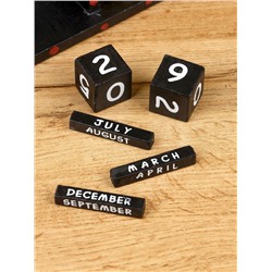 Календарь настольный «Совушки», 19×6×6 см, дерево, чёрно-жёлтый