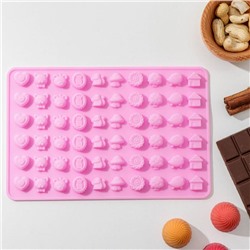 Форма для мармелада «Домик в лесу», силикон, 21×13.7×1 см, 60 ячеек, цвет МИКС