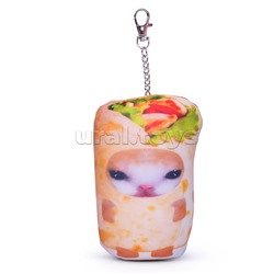 Антистресс Брелок Шаурма кот 15 см  (с кольцом)