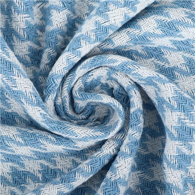 Плед с бахромой «Римский», 140×200 см, голубой, 320 г/м