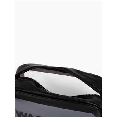 Косметичка WashBag, для бассейна, на молнии, с ручкой, чёрная