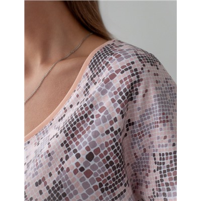 Свободная футболка с V-вырезом и цельнокроеным рукавом из 100% хлопка с принтом