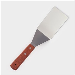 Лопатка кондитерская изогнутая, 30×7 см, нержавеющая сталь, деревянная ручка