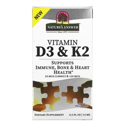 Nature's Answer, Vitamin D3 & K2, 0.5 fl oz (18 ml)