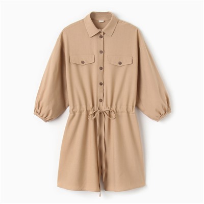 Комбинезон женский MINAKU: Casual Collection, бежевый, размер 48