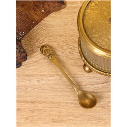 Сахарница с ложечкой «Сластёна», латунь, стекло, 7×7×7.6 см