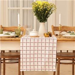 Дорожка на стол Этель Flower Cage 40×149 см, 100% хлопок, рогожка 186 г/м², белая