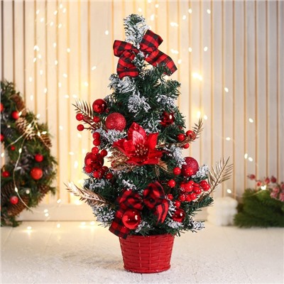 Искусственная ёлка настольная «Зимнее волшебство. Праздничная», 20×58 см, ПВХ ветки отгибаются