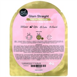SFGlow, Glam Straight, тканевая маска для лица с золотой фольгой, 1 шт, 25 мл (0,85 унции)