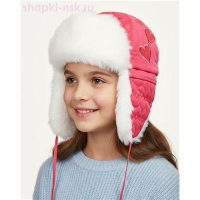 229-З Валентинка Ушанка для девочки (50-52)