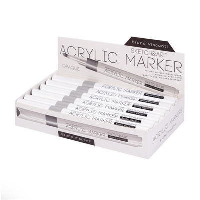 Маркер акриловый 1-3 мм "SKETCH ART" СЕРЕБРЯНЫЙ 22-0131 Bruno Visconti