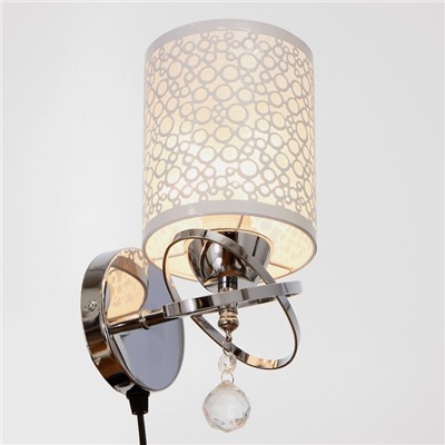 Бра с проводом 2571/1P, E27, 40 Вт, хром, 12×26 см