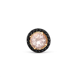 Серьги-пусеты из золочёного серебра с натуральным розовым кварцем, натуральной шпинелью и родированием 925 пробы С-3424зрс4211216