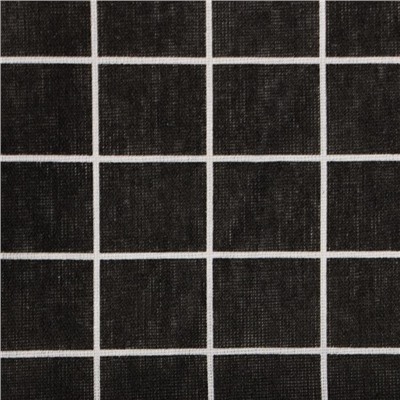 Скатерть «Доляна. Клетка», 145×200±3 см, рогожка 130 г/м², чёрная