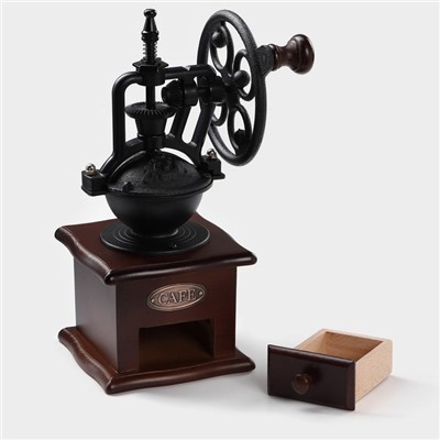 Кофемолка ручная Доляна «Мастер», 26×11×11 см, бук, цвет тёмное дерево