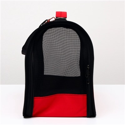 Сумка - переноска «Весёлый пес», размер L, 53×21×29 см, каркасная, красная